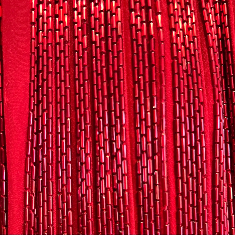 Zac Posen Fall 2015 Hand-Embroidered Bugle-Beaded Red Cocktail Dress, Si… - Picture 5 of 11